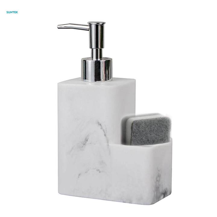 350ml%20Dish%20Soap%20Dispenser%20Pump%20Bottle%20Organizer%20Holder%20with%20Storage%20Compartment%20Marble%20Surface%20Refillable%20for%20-%20Image%205