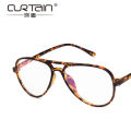 Trendy retro double beam glasses frame personality versatile ultra-light glasses frame with myopia fashion flat mirror. 