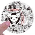 65Pcs/Sets One Piece Roronoa Zoro Luffy Black & White PVC Waterproof Stickers For Wall Guitar Luggage Laptop Note Book. 