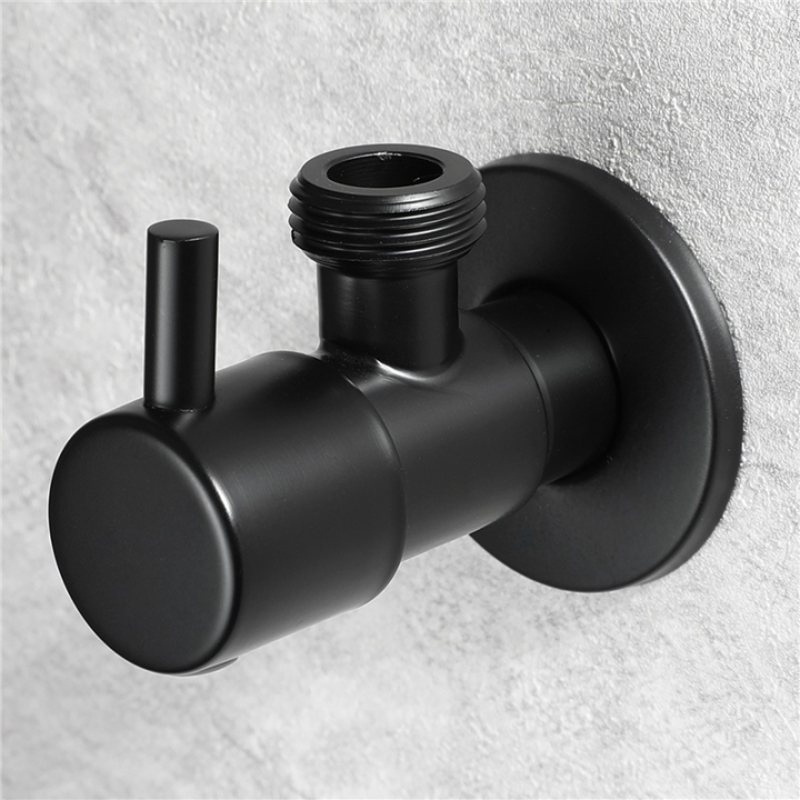 4X%20Black%20Angle%20Valve%20304%20Stainless%20Steel%20Water%20Stop%20Valve%20Leak-Proof%20Water%20Cold%20and%20Hot%20General%20Bathroom%20Accessories%20-%20Image%202