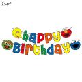 Sesame Street Party Supplies Tableware Elmo Paper Straws Cups Plate Napkins Sesame Street Baby Shower Birthday Party Decorations. 