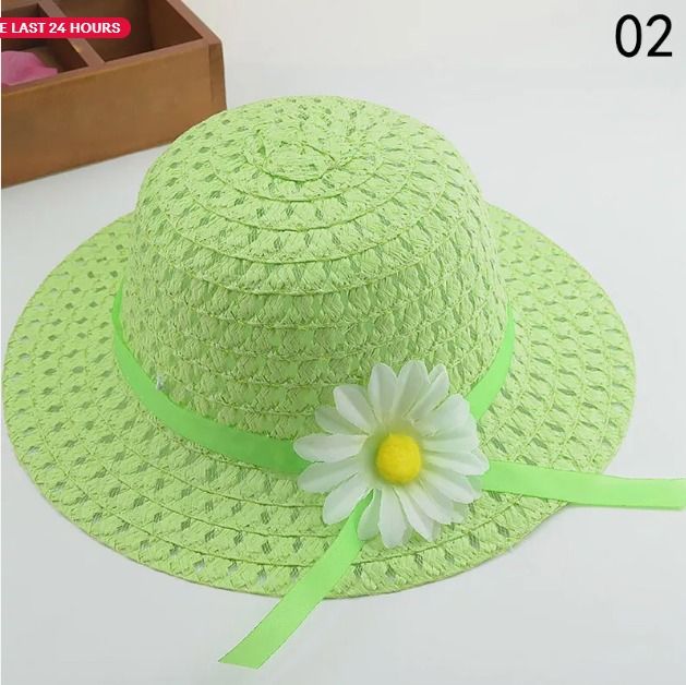 Girls%20Kids%20Straw%20Hat%20%20Cute%20Flower%20Summer%20Beach%20Outdoor%20Sun%20Hat%20-%20Image%203