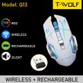 Wireless Gaming Mouse Rechargeable RGB Mouse Q13 White Mouse DPI Laptop Desktop PC OTG. 