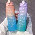 700ml Sports water Bottle High Temperature Resistant Graduated Straw Cup Rainbow Frosted Progressive Color Water Cup Plastic Cup. 