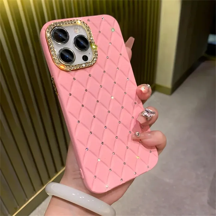Luxury%20Glitter%20Rhinestones%20Camera%20Protection%20Diamond%20Lattice%20Case%20For%20iPhone%2015%2014%2013%2012%20Pro%20Max%20Square%20Soft%20Silicone%20Back%20Cover%20-%20Image%202