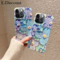 New Phone Case For Apple iPhone 15 Pro Max 15 Plus Cover Soft Blue Light Oil Painting Flower Silicone Anti Shock for iPhone 15 Plus 15 Pro Max Case. 