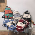 Schoolbag Women's Korean-Style Junior High School College Students Backpack Men's Street Fashion Large Capacity Fashion Backpack Trendy Cool Computer Bag. 
