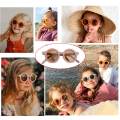 3xBoy Girl Kids Round Frame Sunglasses UV400 Glasses Outdoor Eyewear Purple. 