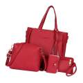 Red Tassel 4 Pieces Handbag Messenger bag Tote Bag Purse for Womens Ladies.