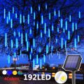 30/50cm Solar Meteor Shower Rain 10 Tubes LED String Lights Waterproof Christmas Solar Street Light Outdoor Garden Tree Decor. 