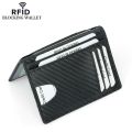 Thin Credit Card Holder PU Leather Black Carbon Fiber Slim RFID Wallets Leather Driver License Cover Holder For Men Card Wallets. 