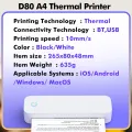 A4 Portable Thermal Transfer Printer Compatible with Windows/ Mac System Ink-less Printing Tattoo Pattern PDF File Webpage Contract Documents Picture Comes with 1pc Paper Roll. 