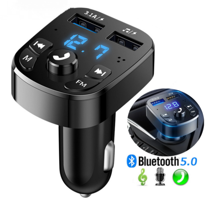 Car Fast Charger FM Transmitter Bluetooth Handsfree Wireless