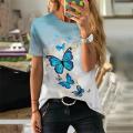 Fashion Woman Blouses 2023 Summer Butterfly Print Short Sleeve Tops Female T-shirt 5xl Oversized T Shirt For Womens Clothing. 