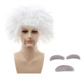 Amazon cosplay Einstein wigs white braid corn whiskers old professor exploding head wigs. 