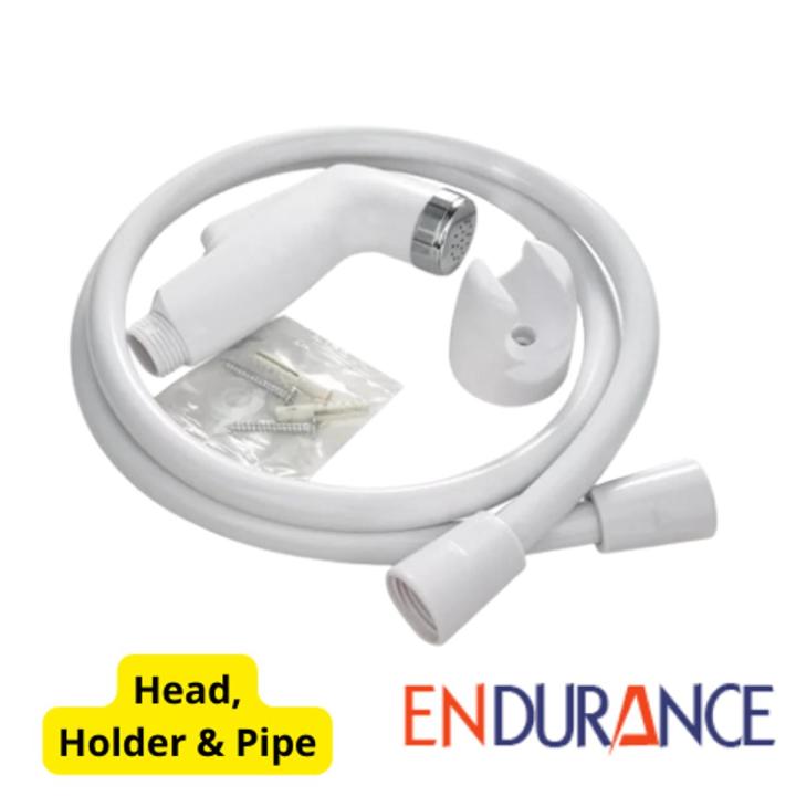 Toilet Push Shower Set Plastic White Colour