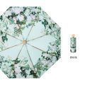 Xiaohongshu ins retro high-value 16 bone color glue double-layer sun umbrella for girls sunscreen and ultraviolet parasol.