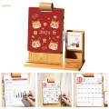 2024 Desk Calendar with Pen Holder Desktop Decoration with to Do List Page Storage Schedule. 
