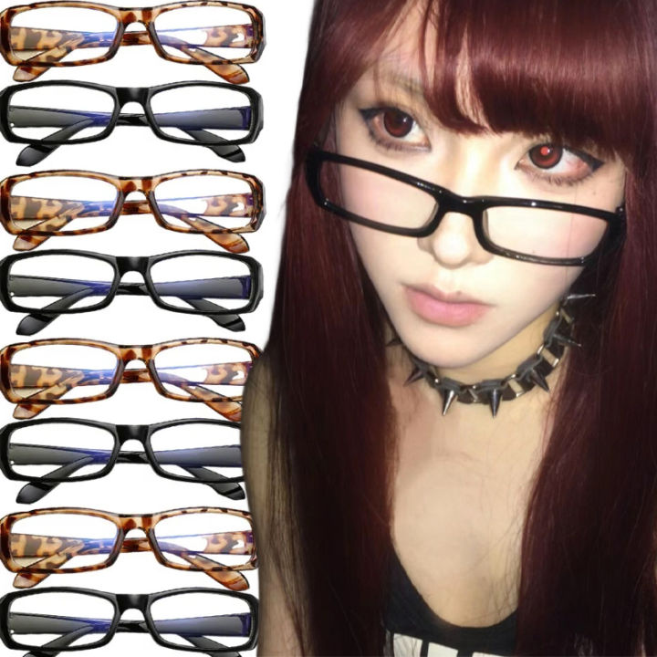 Vintage Black Square Frame Glasses Women Girls Japanese Eyeglasses Reading Optical Spectacle Anti Blue Light Eyewears Goggles