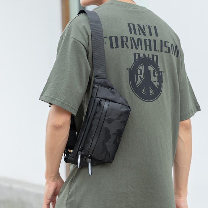 Small%20Size%20Multi%20Function%20Chest%20Bag%20Waist%20Pouch%20Cross%20Body%20Bag%20Sling%20Bag%20Shoulder%20Bag%20For%20Men%20Male%20Student%20Teenager%20New%20On%20Sale%20Korean%20Style%20Simple%20Casual%20Fashion%20Designer%20Import%20Sport%20Nylon%20Fabric%20Cloth%20Earphone%20Hole%20Black%20Camouflage%20-%20Image%202
