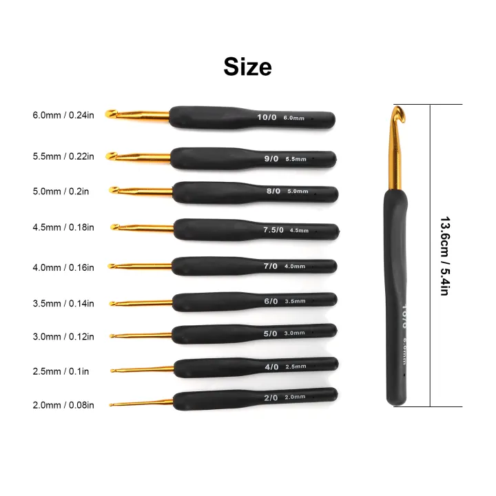9Pcs%20Crochet%20Hook%20Sweater%20Sewing%20Thread%20Black%20Handle%20Craft%20Accessories%20Knitting%20Tools%20-%20Image%209
