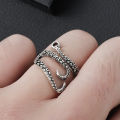 Stainless Steel Gothic Squid Octopus Ring -Fashion Vintage Jewelry Open Adjustable Ring -Women Men Punk  Jewelry. 