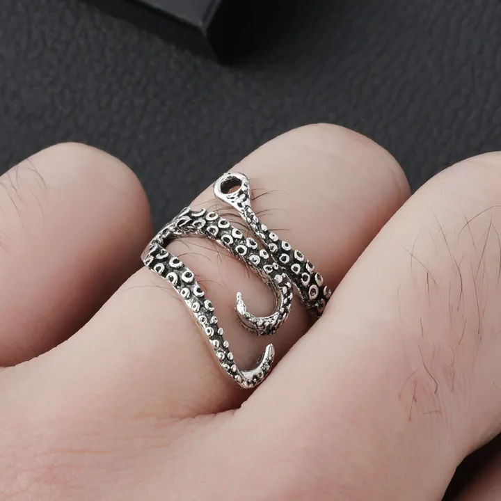 Stainless%20Steel%20Gothic%20Squid%20Octopus%20Ring%20-Fashion%20Vintage%20Jewelry%20Open%20Adjustable%20Ring%20-Women%20Men%20Punk%20%20Jewelry%20-%20Image%202