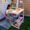 Adjustable Double Layer Laptop Table with Wheels – Portable Study & Reading Desk.
