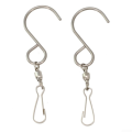 Multi-Purpose Swivel Hooks for Hanging Crystal Twisters and Silver Hook Self-Adhesive Pack of 2. 