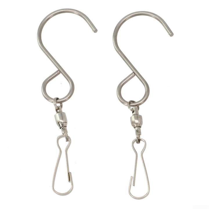 Multi-Purpose Swivel Hooks for Hanging Crystal Twisters and Silver Hook Self-Adhesive Pack of 2