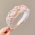 Fresh pearl headband spring fragrance face wash hairpin simple twist braided fabric pressed hair headband hair accessories for women.