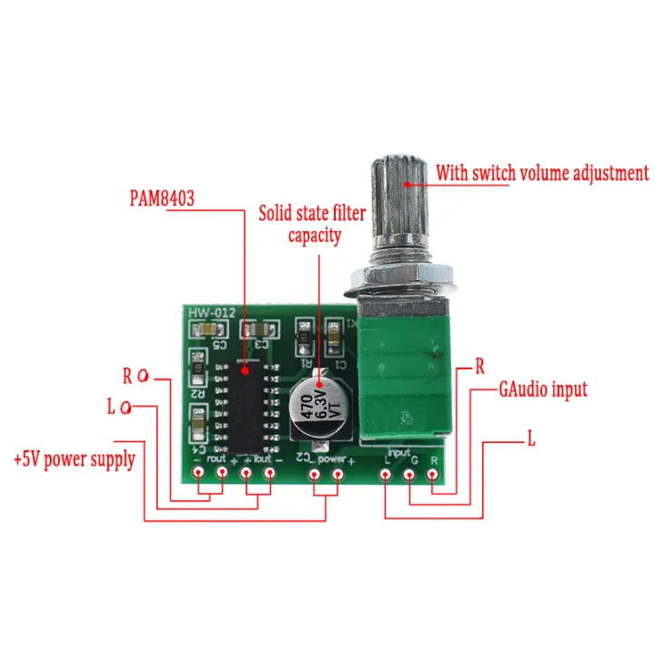 PAM8403%205V%20Power%20Audio%20Amplifier%20Board%20with%20Volume%202%20Channel%203W%20Volume%20Control%20Module%20-%20Image%204