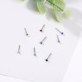 60Pcs Fashion L Shape Rhinestone Crystal Stainless Steel Nose Piercing Ear Bone Women Body Jewelry Aro Nariz Anneau Nez Piercing.