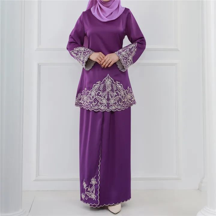 Muslim%20Sets%20Long%20Sleeve%20Tops%20Skirts%20Malaysia%20Baju%20Kurung%20Turkish%20Suit%20Embroidery%20Casual%20Solid%20Women%20Matching%20Set%20Ladies%20Outfits%20-%20Image%207