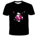 2022 Cosmos Planet Space Galaxy Astronaut 3D T-Shirt Children Moon Print Star Sky Boys Girls Kids Fashion Tshirt. 