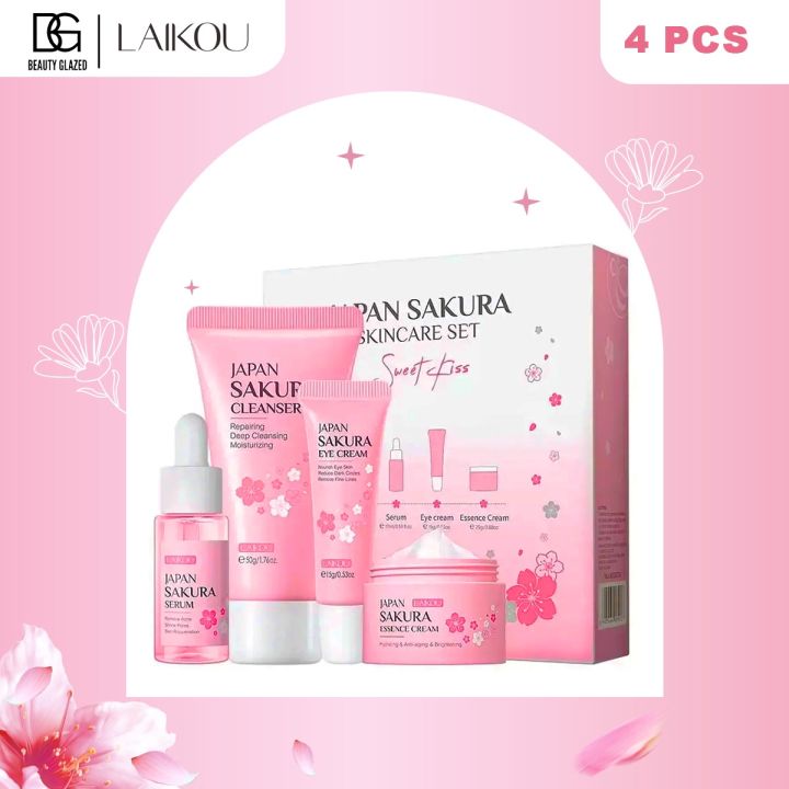 Laikou Japan Sakura Whitening Skin Care-4Pcs Set by Laiba Skin Care and Cosmetics Wholesale
