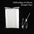 100/300Pcs Clear Individually Wrapped Boxed Drinking PP Straws Tea Drinks Straws.