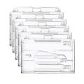 Hard Plastic ID Access Card Cover Credit Card Case Badge Holder Double Side Ertical Transparent 2-3 ID Card Holder Card Cover.