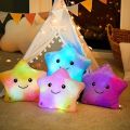 Five-pointed star Luminous Pillow Soft Stuffed Plush Glow Colorful Star Cushion LED Light Toys For Children Kids Birthday Gifts.