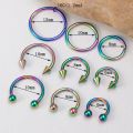 9pcs Hoop Earrings Smiley Nose Ring Septum Real Piercing Bar Set Ear Cartilage Tragus Helix Lip BCR Circular Barbell Jewelry 16G.