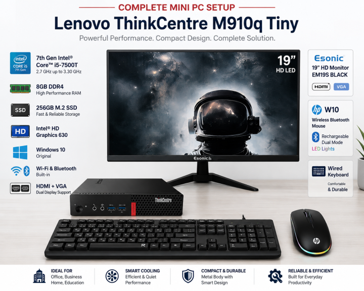 Lenovo%20ThinkCentre%20M910q%20Tiny%20Core%20i5%207th%20Gen%20Mini%20PC%20Full%20Setup%20with%2019"%20HD%20Monitor,%20Keyboard%20&%20Wireless%20Mouse%20-%20Image%204