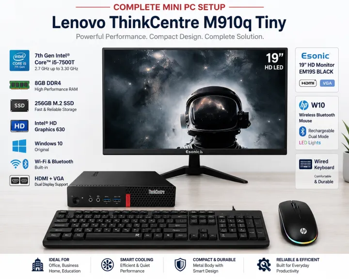 Lenovo%20ThinkCentre%20M910q%20Tiny%20Core%20i5%207th%20Gen%20Mini%20PC%20Full%20Setup%20with%2019"%20HD%20Monitor,%20Keyboard%20&%20Wireless%20Mouse%20-%20Image%204