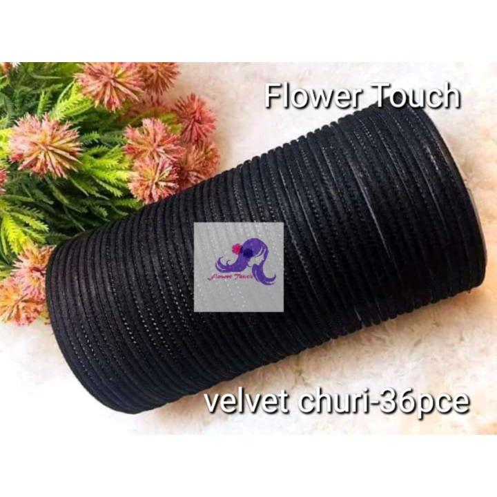 Velvet churi 36 pce for girls and womens black color indian bangles colors available