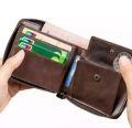 Round Zipper Coine poket Card Poket Artificial Leather Wallet For Men. 