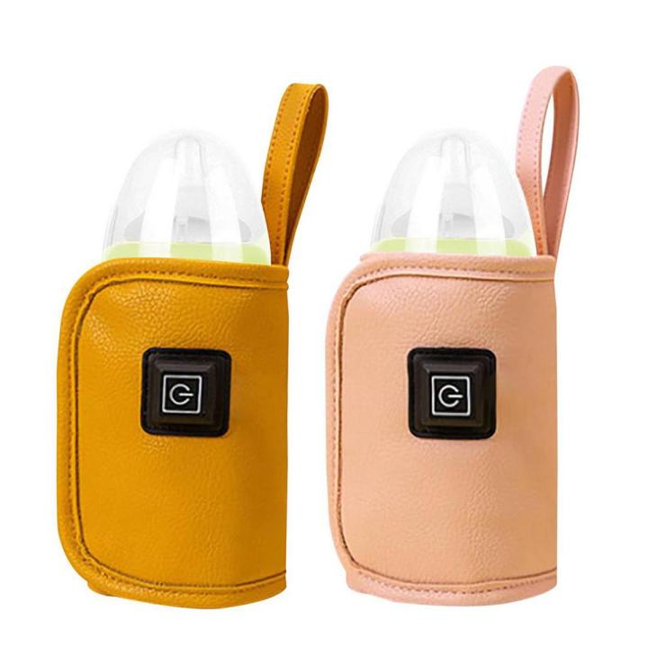 Portable Usb Baby Bottle Warmer Heater Leather Travel Cup Water