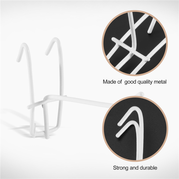 10%20Pcs%203.9inch%20Long%20White%20Metal%20Store%20Grid%20Wall%20Bracket%20Display%20Hooks%20-%20Image%204