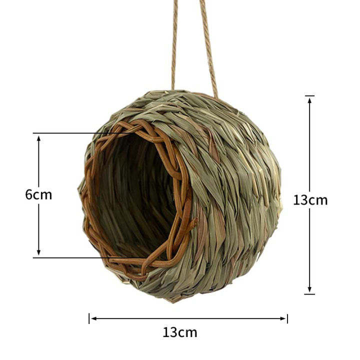 Wholesale straw round bird's nest hand-woven DIY creative gardening decoration birdcage cross-border source one piece dropshipping