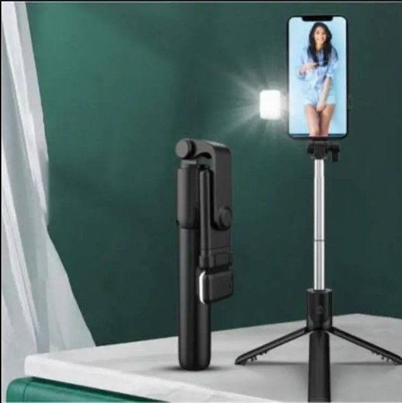 R1s Adjustable 4 in 1 Multifunctional Monopod Selfie Stick & Tripod with Selfie Light & Wireless Bluetooth Remote Control