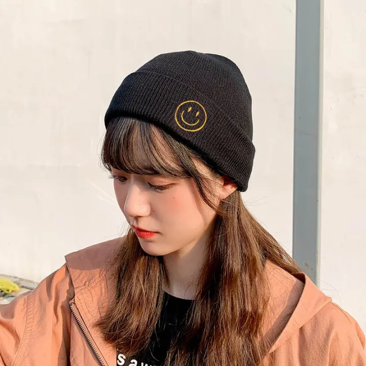 Smile%20ladies%20Beanies%20For%20Men%20Beanie%20Hat%20Women%20Winter%20Hats%20Warm%202021%20Black%20Embroidery%20letter%20UniHop%20Skullies%20Knitted%20Cap%20-%20Image%205