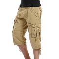 Dropsping Summer New Calf-Length Cargo Pants Men Cotton Casual Outdoor Trousers ckets Solid  Casual Pants For Man. 